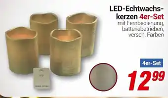 CENTERSHOP LED Echtwachskerzen 4er Set Angebot