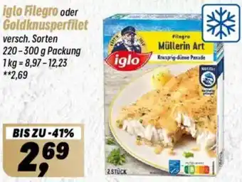 Simmel iglo Filegro oder Goldknusperfilet Angebot