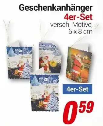 CENTERSHOP Geschenkanhänger 4er Set Angebot