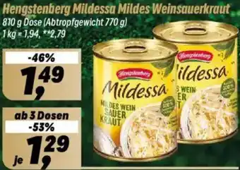 Simmel Hengstenberg Mildessa Mildes Weinsauerkraut Angebot