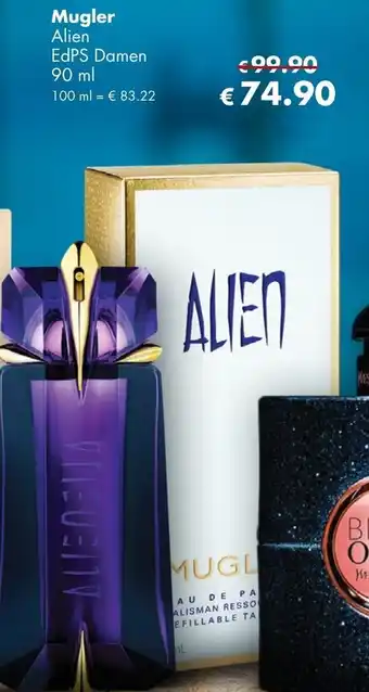 Travel Free Alien Mugler EdPS Damen 90ml Angebot