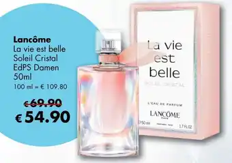 Travel Free Lancôme La vie est belle Soleil Cristal EdPS Damen 50ml Angebot