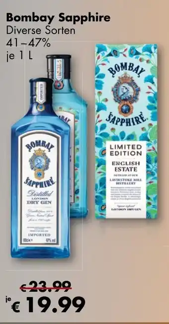 Travel Free Bombay Sapphire 1L Angebot