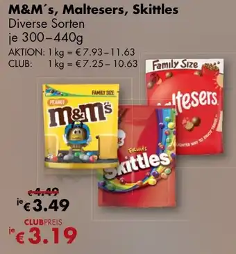 Travel Free M&M's, Maltesers oder Skittles 300-440g Angebot