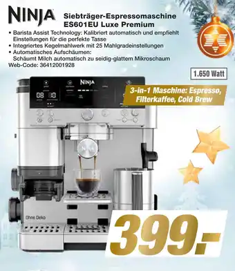 Expert Ninja siebträger-espressomaschine es601eu luxe premium Angebot