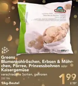 Selgros Greens Blumenkohlröschen, Erbsen & Möhr- chen, Porree, Prinzessbohnen oder Kaisergemüse Angebot