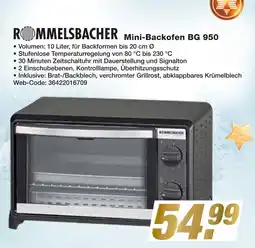 Expert Rommelsbacher mini-backofen bg 950 Angebot