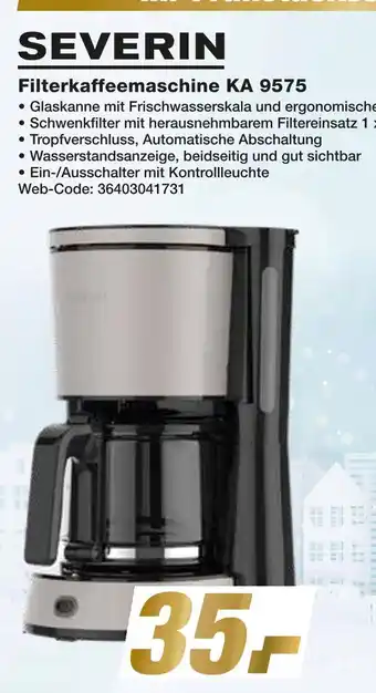 Expert Severin filterkaffeemaschine ka 9575 Angebot