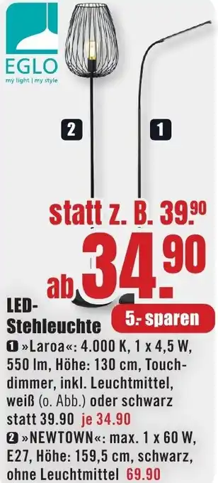 B1 Discount Baumarkt EGLO LED Stehleuchte Angebot