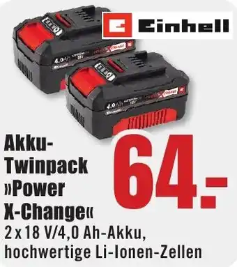 B1 Discount Baumarkt Einhell Akku Twinpack Power X-Change Angebot