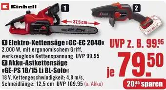 B1 Discount Baumarkt Einhell Elektro-Kettensäge GC-EC 2040 Angebot