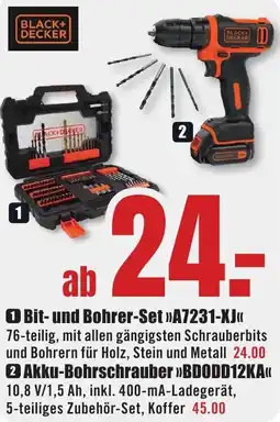 B1 Discount Baumarkt BLACK+ DECKER Bit und Bohrer-Set A7231-XJ Angebot