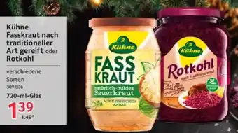 Selgros Kühne Fasskraut nach traditioneller Art gereift oder Rotkohl Angebot