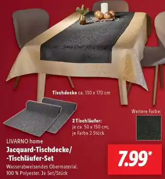 Lidl LIVARNO home Jacquard-Tischdecke/ Tischläufer-Set Angebot