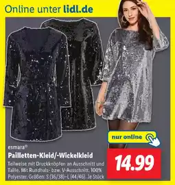 Lidl esmara Pailletten-Kleid/Wickelkleid Angebot