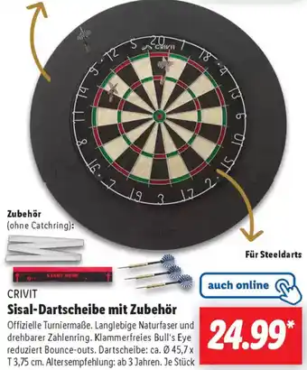 Lidl CRIVIT Sisal-Dartscheibe mit Zubehör Angebot