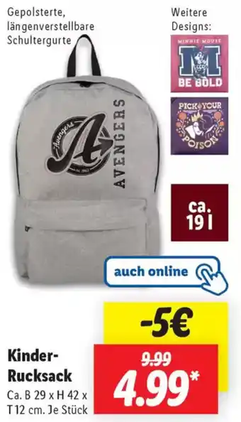 Lidl Kinder Rucksack Angebot