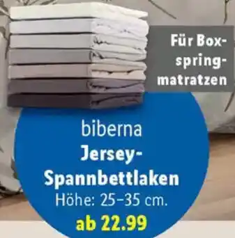 Lidl biberna Jersey Spannbettlaken Angebot