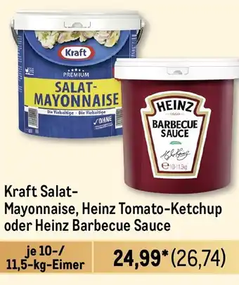 METRO Kraft Salat- Mayonnaise, Heinz Tomato-Ketchup oder Heinz Barbecue Sauce Angebot