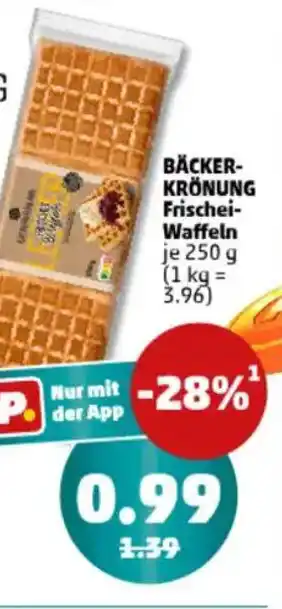 PENNY BÄCKER- KRÖNUNG Frischei- Waffeln Angebot