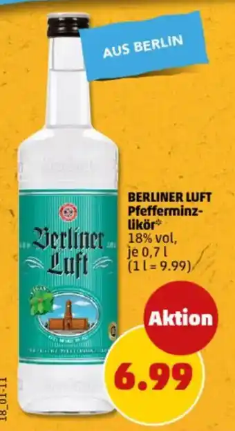 PENNY BERLINER LUFT Pfefferminz- likör Angebot