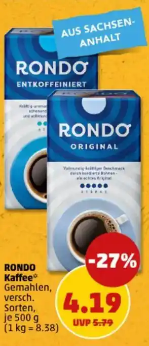 PENNY RONDO Kaffee Angebot