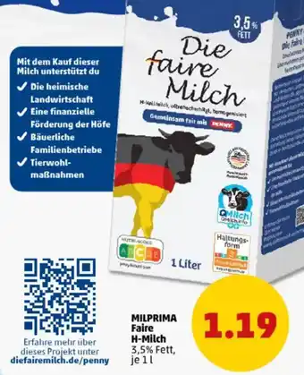PENNY MILPRIMA Faire H-Milch Angebot