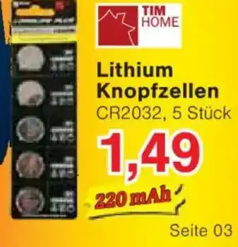 Jawoll TIM HOME Lithium Knopfzellen Angebot