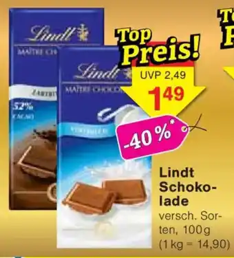 Jawoll Lindt Schoko- lade Angebot