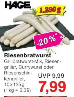 Jawoll HAGE Riesenbratwurst Angebot