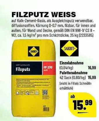 Leitermann Baumarkt Filzputz Weiss Angebot