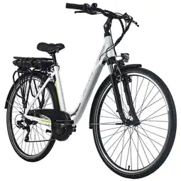 Netto Marken-Discount Adore Pedelec E-Bike Cityfahrrad 28'' Adore Versailles weiß-grün Angebot