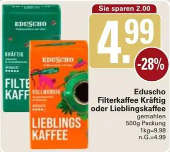 WEZ Eduscho Filterkaffee Kräftig oder Lieblingskaffee Angebot