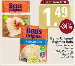 WEZ Ben's Original Express Reis Angebot