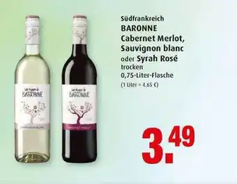 Markant Sudfrankreich Baronne Cabernet Merlot, Sauvignon Blanc Oder Syrah Rosé Angebot