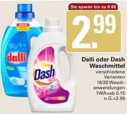 WEZ Dalli oder Dash Waschmittel Angebot