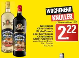 WEZ Gerstacker Christkindles KinderPunsch oder Nürnberger Christkindles Markt-Glühwein Angebot