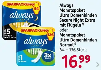 Rossmann Always Monatspaket Ultra Damenbinden Angebot