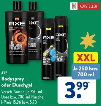 Aldi Süd AXE Bodyspray oder Duschgel Angebot