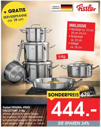 Zurbrüggen Fissler topfset original-profi collection, 5-tlg Angebot