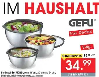 Zurbrüggen Gefu schüssel-set mondi Angebot