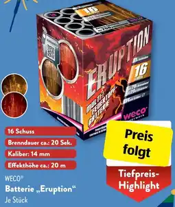 Aldi Süd WECO Batterie „Eruption" Angebot