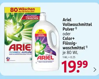 Rossmann Ariel vollwaschmittel pulver oder color+ flüssigwaschmittel Angebot