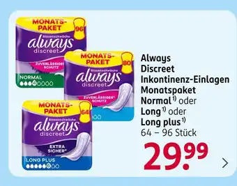 Rossmann Always discreet normal oder long oder long plus Angebot