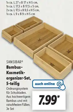 Lidl SANSIBAR Bambus Kosmetikorganizer-Set, 5-teilig Angebot