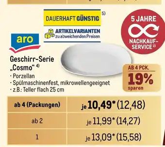 METRO aro Geschirr-Serie „Cosmo" Angebot