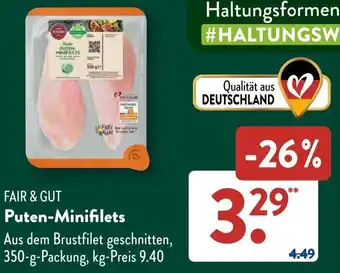 Aldi Süd FAIR & GUT Puten-Minifilets Angebot