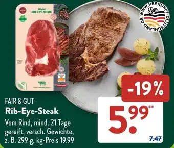 Aldi Süd FAIR & GUT Rib-Eye-Steak Angebot