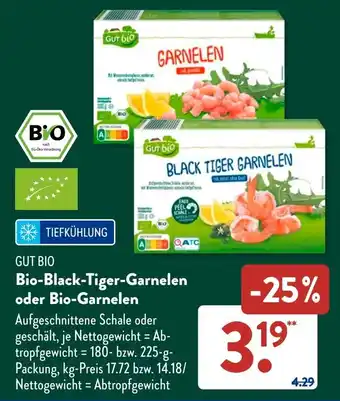 Aldi Süd GUT BIO Bio-Black-Tiger-Garnelen oder Bio-Garnelen Angebot