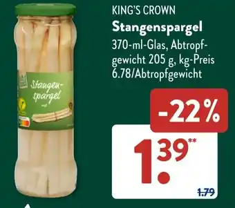 Aldi Süd KING'S CROWN Stangenspargel Angebot